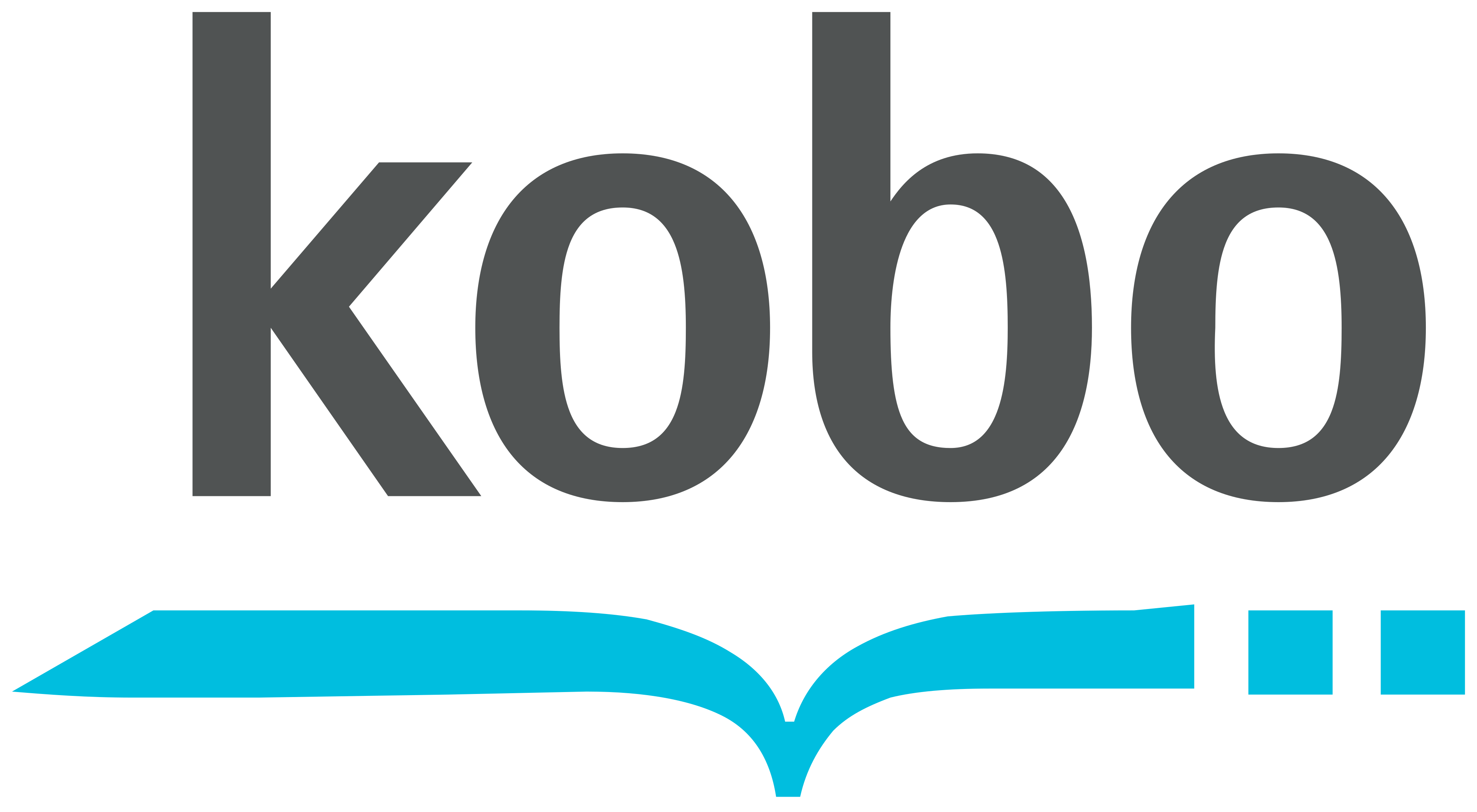 Kobo brand logo with stylized open book graphic underneath the text.